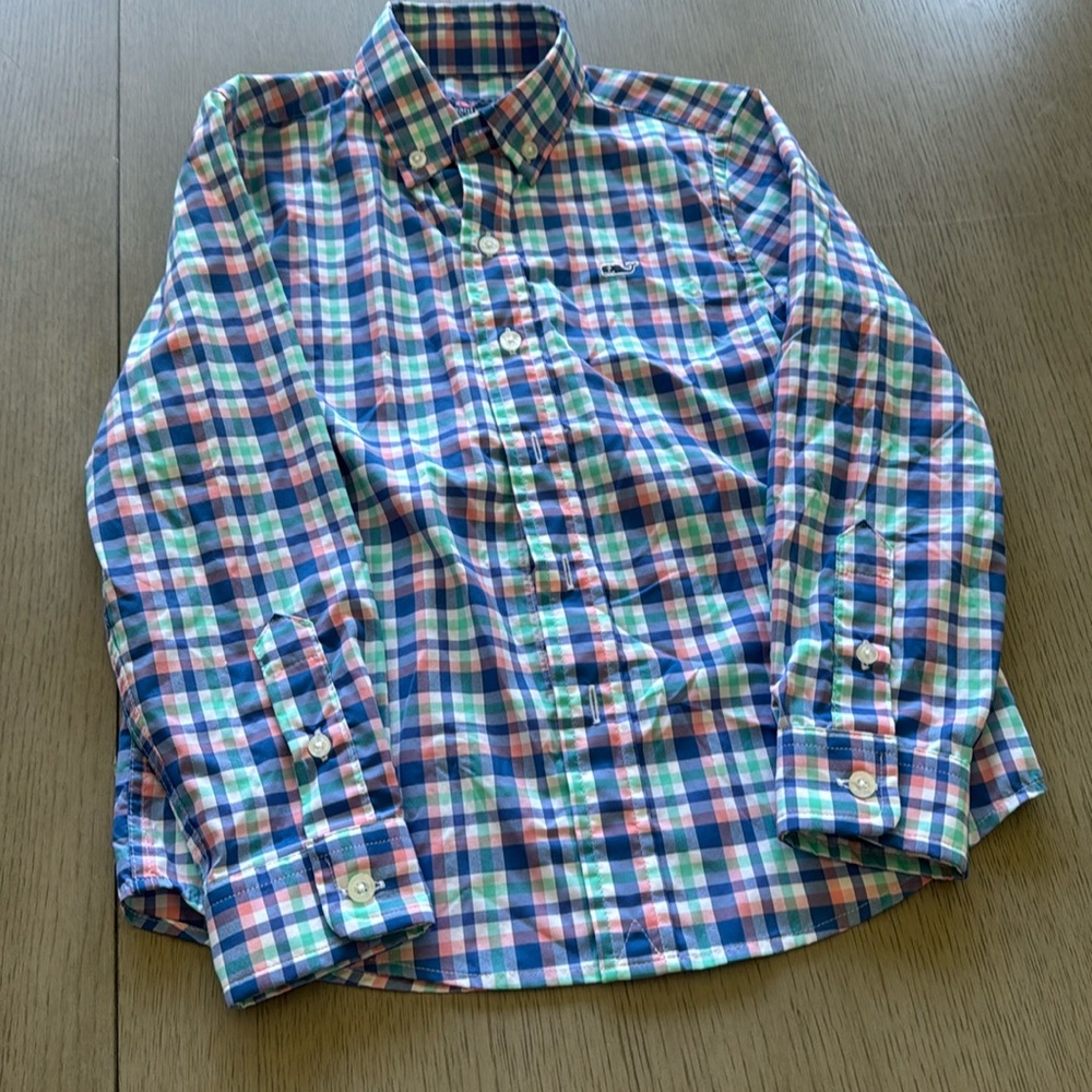 Boys vineyard vines whale button down shirt